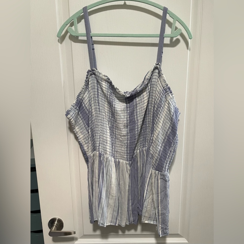 Torrid Blue and White Striped Tank Top Size 6